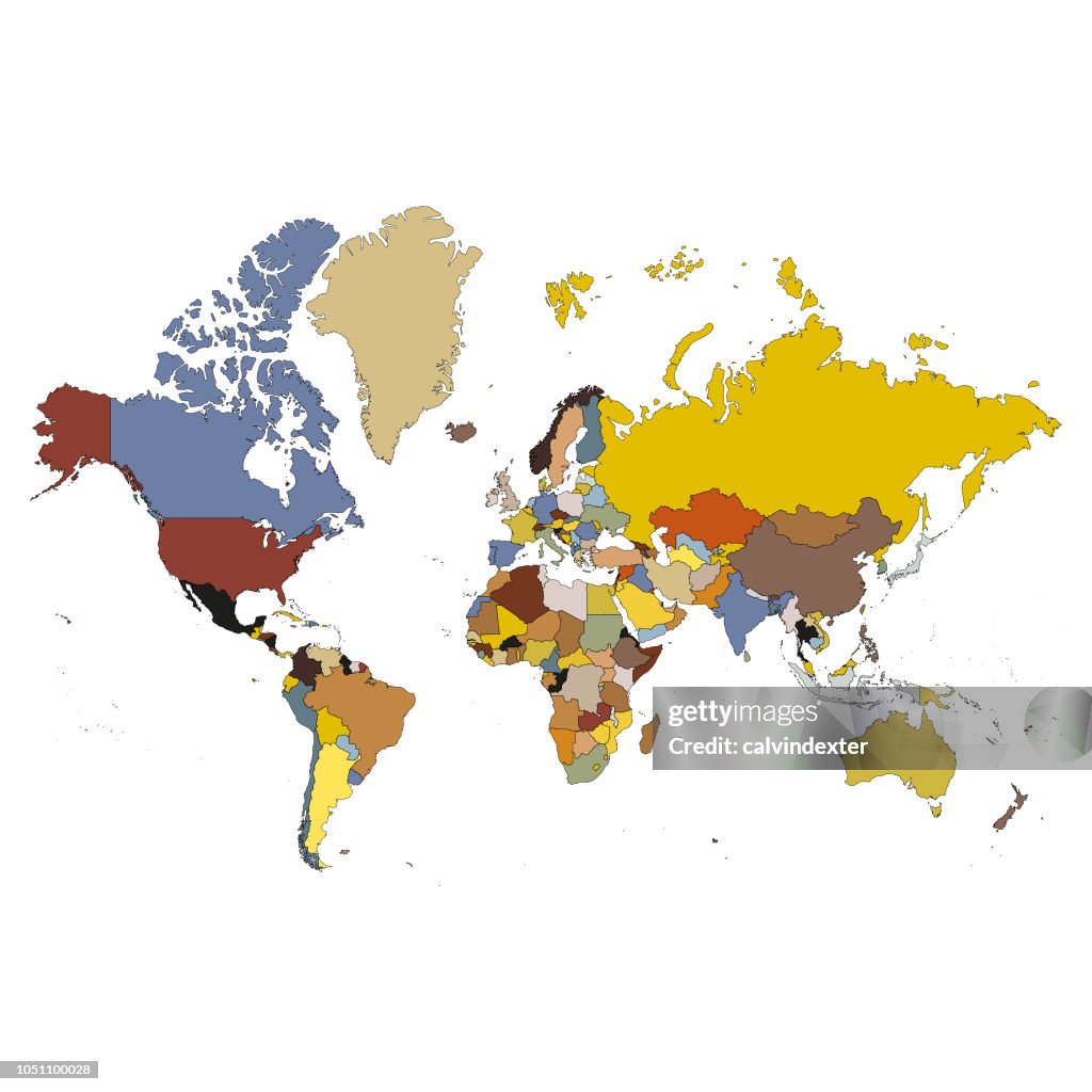 World Map Specific World Map High Detail High-Res Vector Graphic - Getty Images