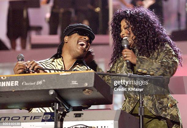 Stevie Wonder and Chaka Khan during VH1 Divas Duets: A Concert to Benefit the VH1 Save the Music Foundation - Show at MGM Grand Garden Arena in Las...