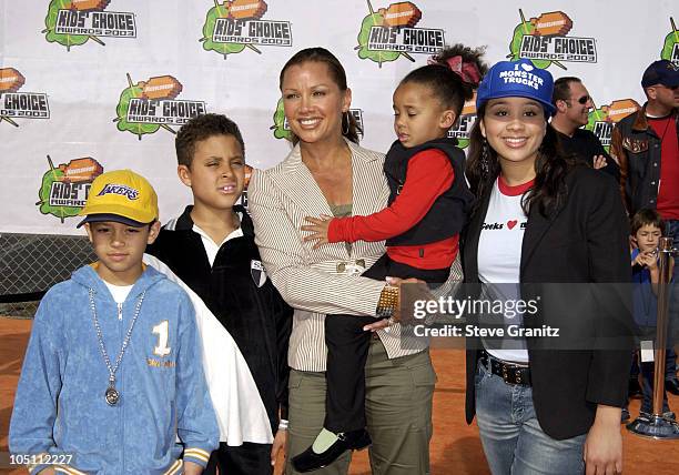 Vanessa L. Williams & family during Nickelodeon's 16th Annual Kids' Choice Awards 2003 - Arrivals at Barker Hanger in Santa Monica, California,...