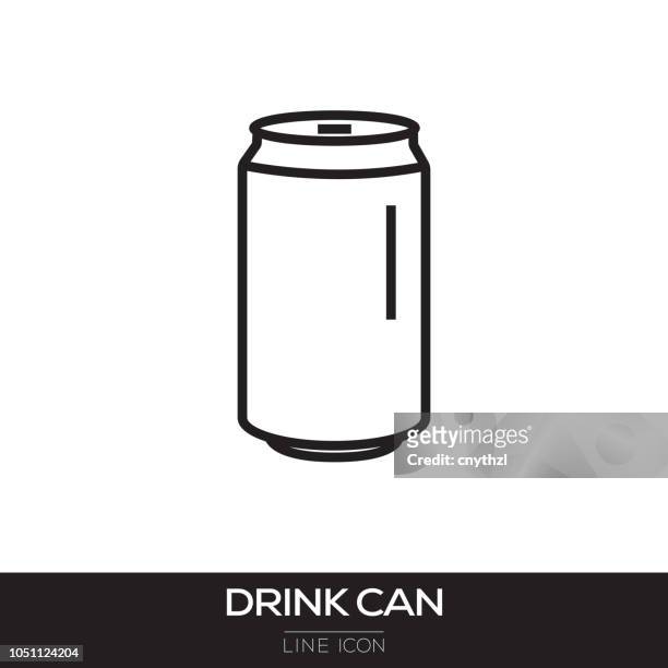 getränke kann symbol linie. - juice drink stock-grafiken, -clipart, -cartoons und -symbole