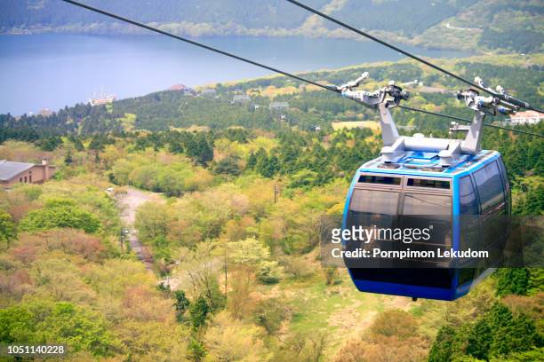 hakone cable car in top view - fuji hakone izu national park stock pictures, royalty-free photos & images