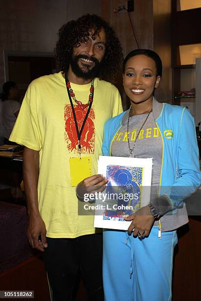 Artist William Attaway with Monica during Backstage Creations' Celebrity Gift Retreat for 2003 Essence Awards at Kodak Theatre in Hollywood,...