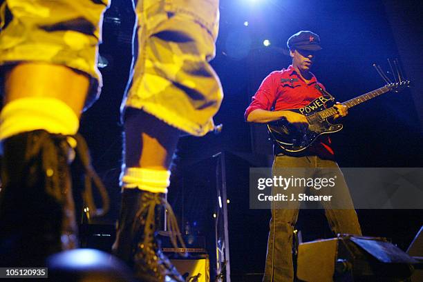 Chris Cornell and Tom Morello of Audioslave during Lollapalooza 2003 Tour Opening Night - Indianapolis at Verizon Wireless Music Center in...