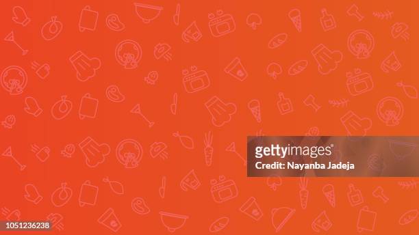 abstract food pattern with scattered food icons vector illustration - granola stock illustrations