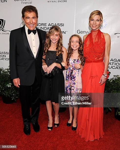 Wynn Resorts Chairman CEO Steve Wynn, granddaughter Marlowe Early, Casey Glasser, and Andrea Hissom arrive at the Andre Agassi Foundation for...