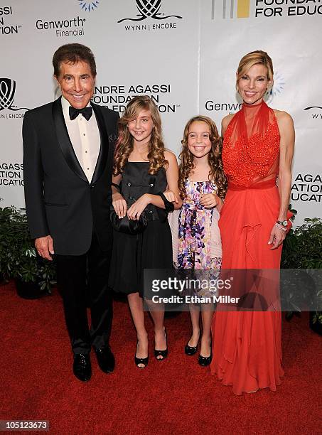 Wynn Resorts Chairman CEO Steve Wynn, granddaughter Marlowe Early, Casey Glasser, and Andrea Hissom arrive at the Andre Agassi Foundation for...