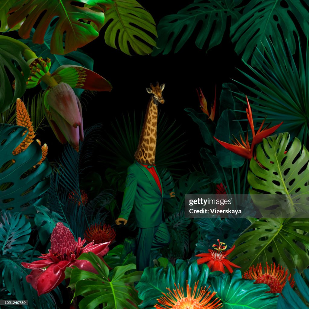 Surreal jungle portrait