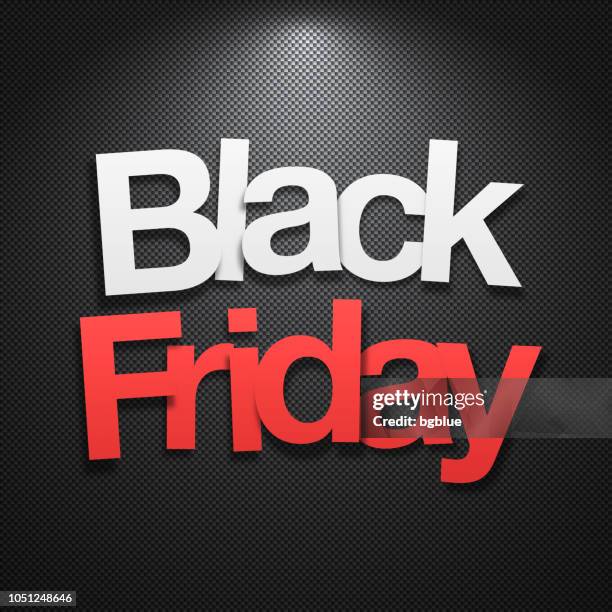 black friday sale - paper font on black carbon fiber background - fiber paper texture stock illustrations