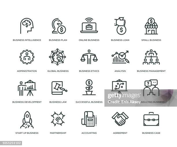 business icons - line series - small business strategy stock illustrations