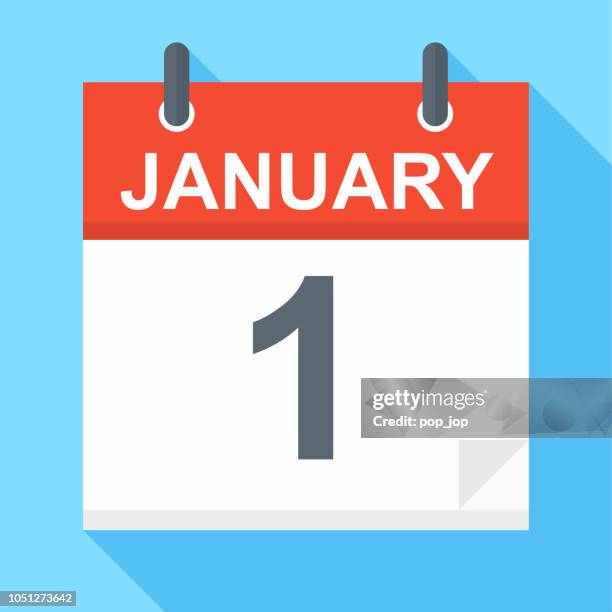 1. januar - kalender-symbol - january 2018 stock-grafiken, -clipart, -cartoons und -symbole