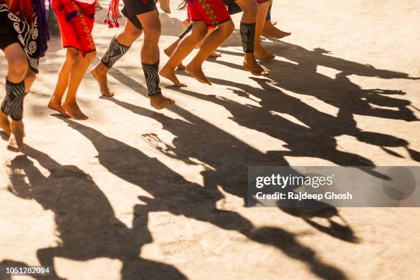 tribal dance of nagaland at hornbill festival - hornbill stock pictures, royalty-free photos & images