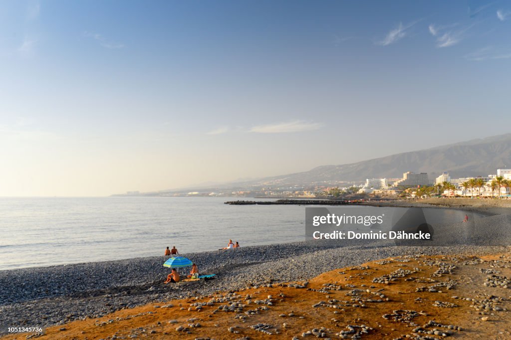 Troya beach, in Costa Adeje town, south of Tenerife island (Canary Islands)