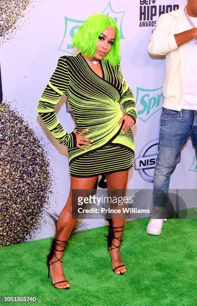 Dreamdoll arrives at the BET Hip Hop Awards 2018 at Fillmore Miami Beach on October 6, 2018 in Miami Beach, Florida.