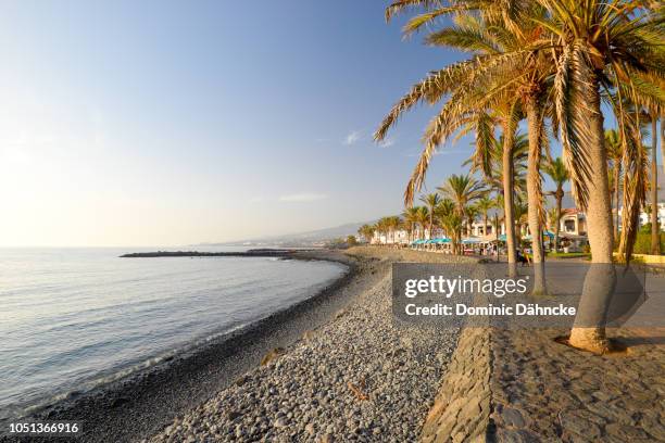 troya beach, in costa adeje town, south of tenerife island (canary islands) - tenerife spain stock pictures, royalty-free photos & images