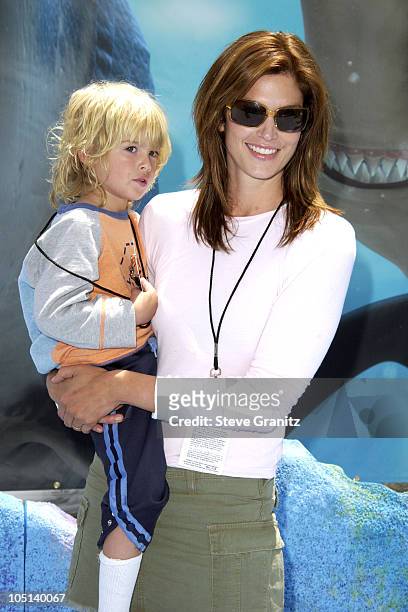 Cindy Crawford & son Presley during "Finding Nemo" Los Angeles Premiere at El Capitan Theater in Los Angeles, California, United States.