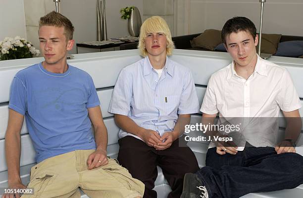 Elias McConnell, John Robinson, and Alex Frost during 2003 Cannes Film Festival - "Elephant" Portraits at Noga Beach in Cannes, France.