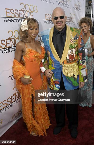 Donna Richardson and Tom Joyner. During 2003 Essence Awards - Red Carpet at Kodak Theatre in Hollywood, California, United States.