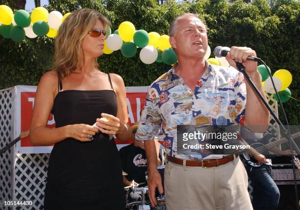 Rachel Hunter and Tom LaBonge during Franklin Ave Street Fair and The 80th Birthday of The Hollywood Sign Celebration at Franklin and Beachwood...