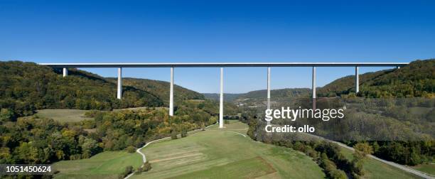 kochertalbruecke, kocher viaduct, highway bridge - highest viaduct in germany - schwabisch hall imagens e fotografias de stock