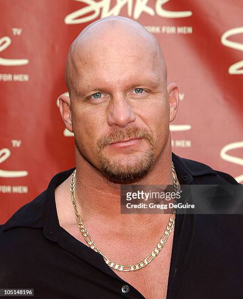 Stone Cold Steve Austin during Launch of Spike TV at the Playboy Mansion at Playboy Mansion in Los Angeles, California, United States.