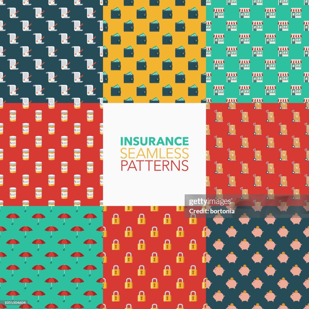 Insurance Pattern Bg Insurance Seamless Pattern Set High-Res Vector Graphic - Getty Images