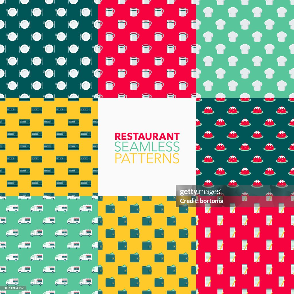 Small Resturant Pattern Restaurant Seamless Pattern Set High-Res Vector Graphic - Getty Images