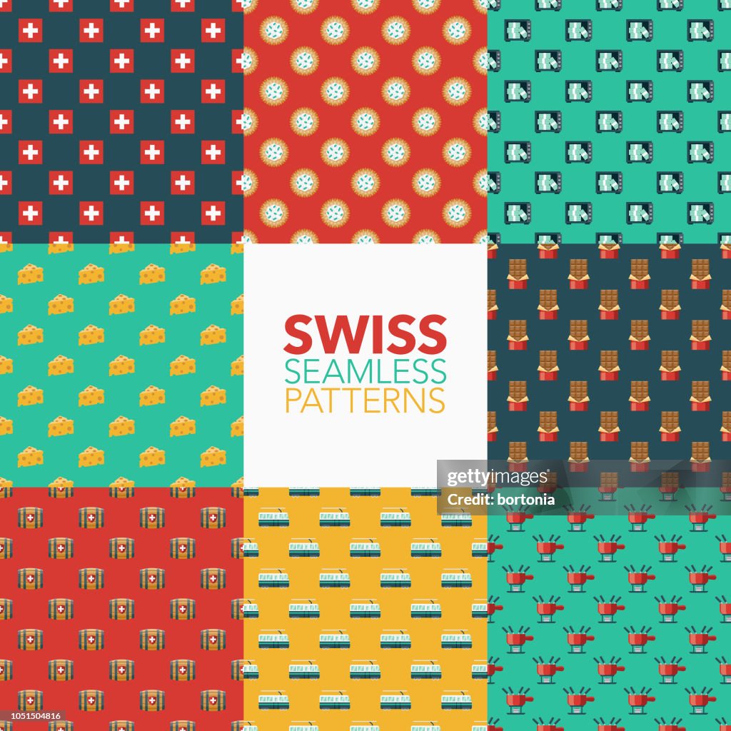 Schweiz sömlösa mönster uppsättning