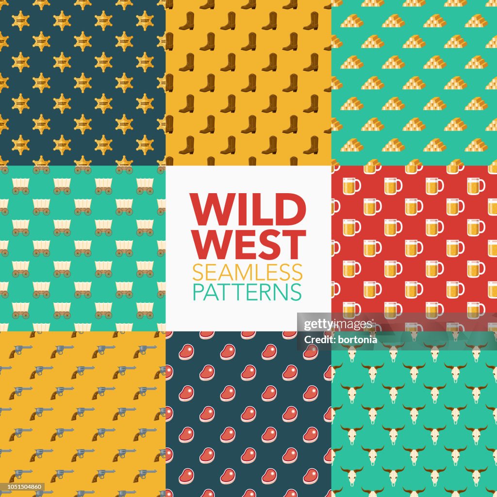 Wild Style Pattern Tips Wild West Seamless Pattern Set High-Res Vector Graphic - Getty Images