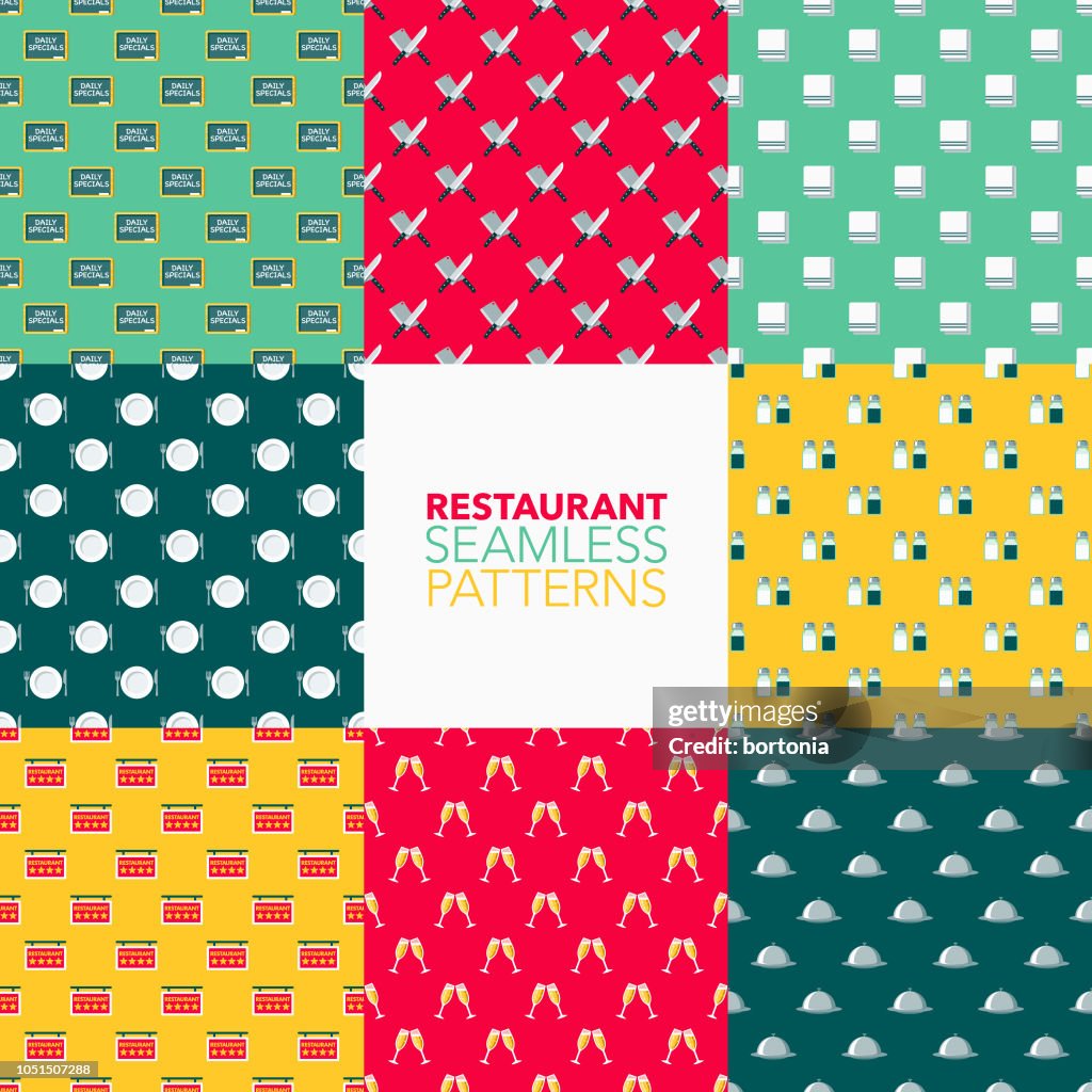 Small Resturant Pattern Restaurant Seamless Pattern Set High-Res Vector Graphic - Getty Images