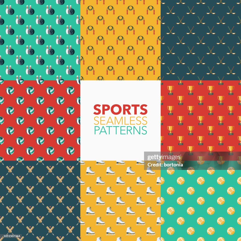 Sports Spring Pattern Sports Seamless Pattern Set High-Res Vector Graphic - Getty Images