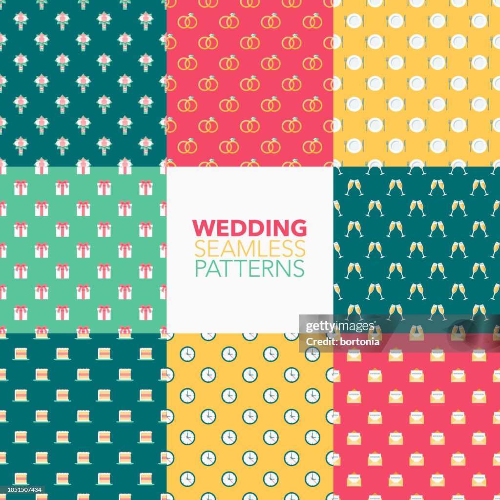 Wedding Pattern Line Wedding Seamless Pattern Set High-Res Vector Graphic - Getty Images