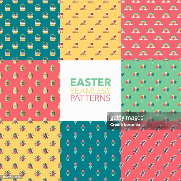 easter seamless pattern set - communion background stock illustrations