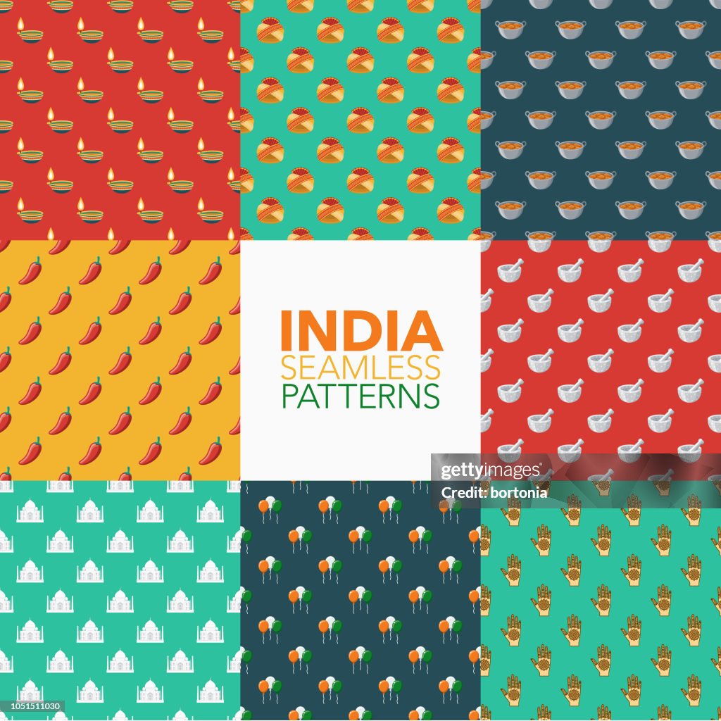 India naadloze patroon Set