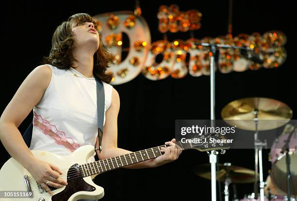 Allison Robertson of the Donnas during Lollapalooza 2003 Tour Opening Night - Indianapolis at Verizon Wireless Music Center in Indianapolis, Indiana,...