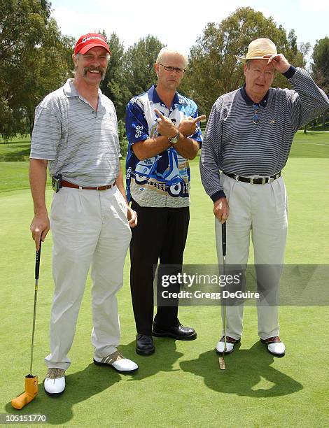 Keith Carradine, George Gray & Tom Poston during 4th Annual Celebrity Golf Classic Hosted By The National Breast Cancer Coalition at Valencia Country...