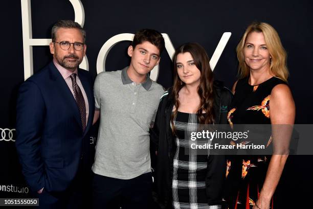 Steve Carell, John Carell, Elisabeth Anne Carel, and Nancy Carell attend the Amazon Studios of Angeles premiere of "Beautiful Boy" at Samuel Goldwyn...