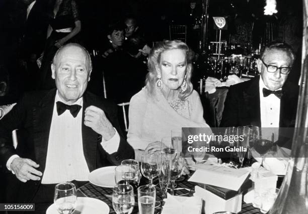 Jerry Zipkin, Doris Duke, and Henry Kissinger during Forbes Magazine's 70th Anniversary Celebration at Timberland Estate in Far Hills, New Jersey,...