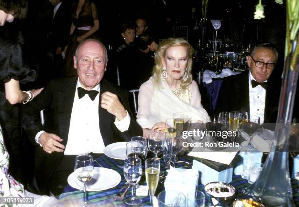 Jerry Zipkin, Doris Duke, and Henry Kissinger during Forbes Magazine's 70th Anniversary Celebration at Timberland Estate in Far Hills, New Jersey,...