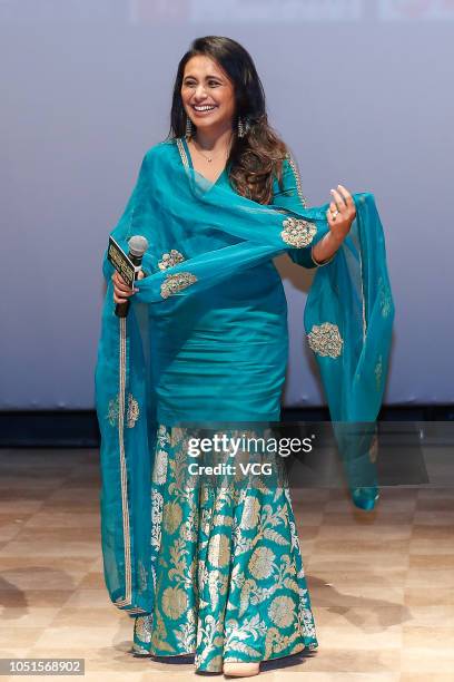 Indian actress Rani Mukerji attends an after-screening event of film 'Hichki' on October 8, 2018 in Beijing, China.