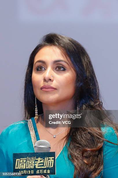 Indian actress Rani Mukerji attends an after-screening event of film 'Hichki' on October 8, 2018 in Beijing, China.