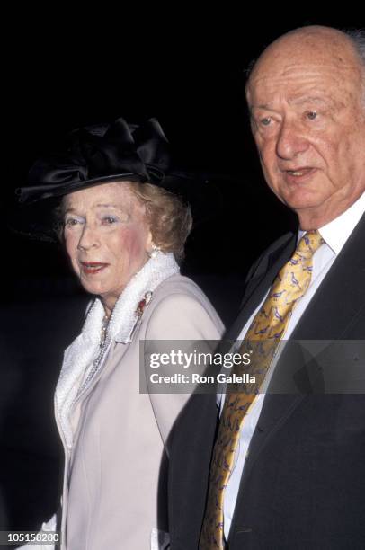Brooke Astor and Ed Koch during The Four Seasons Restaurant Celebrates Its 40th Anniversary at Four Seasons Restaurant in New York City, New York,...