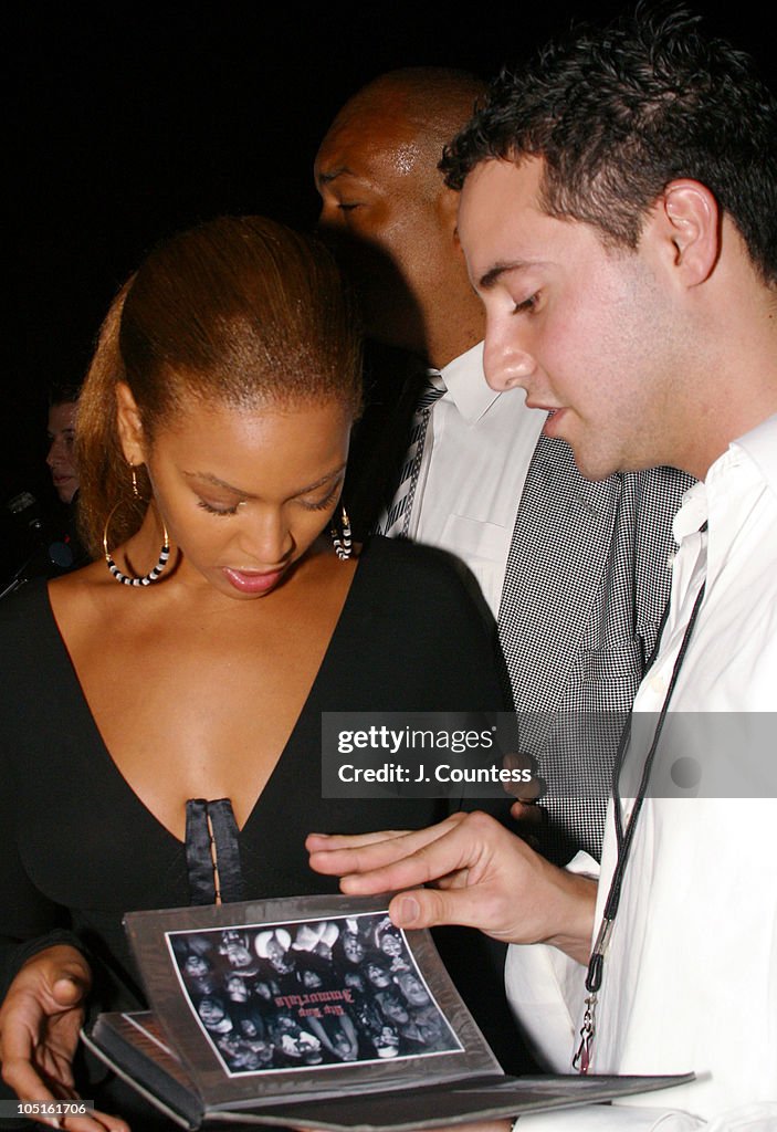 Beyonce Knowles and fan during Mercedes-Benz Fashion Week Spring 2004 ...