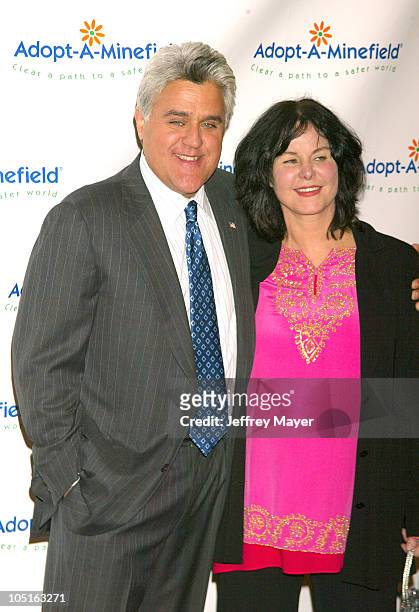 Jay Leno & wife Mavis during The 3rd Annual Adopt-A-Minefield Benefit Gala at Beverly Hilton Hotel in Beverly Hills, California, United States.