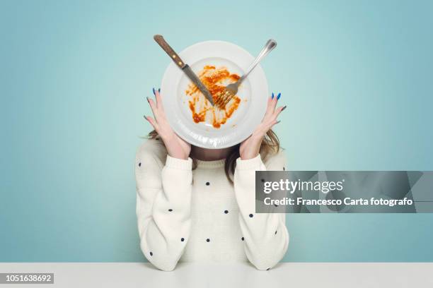 eaten - leftovers stockfoto's en -beelden