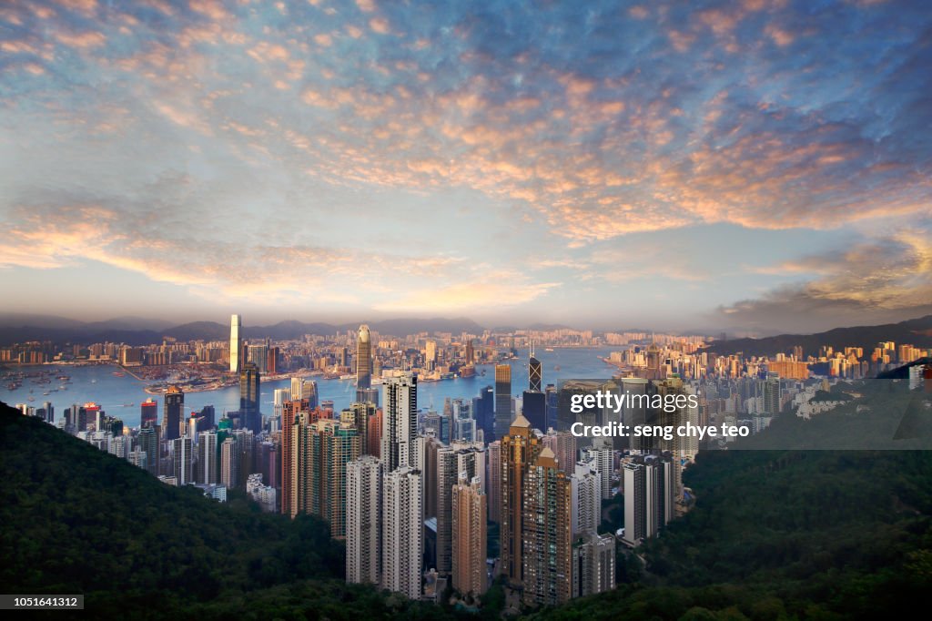 Dramatic Hong Kong Victoria Peak Scenery