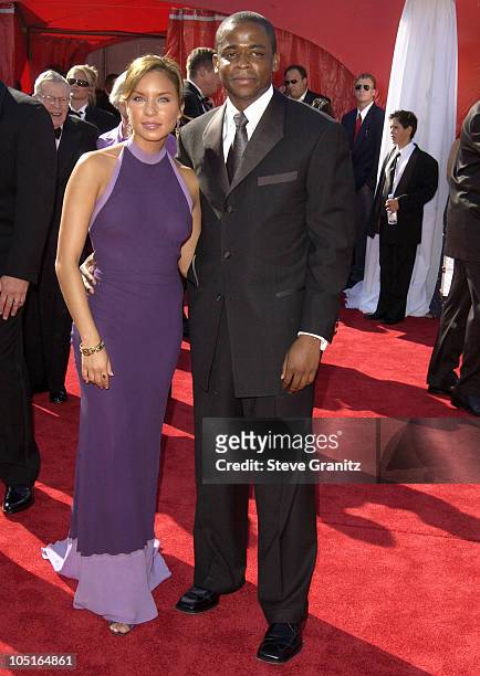 Nicole Lyn and Dule Hill during The 55th Annual Primetime Emmy Awards - Arrivals at The Shrine Theater in Los Angeles, California, United States.