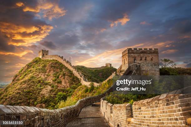 grote muur - chinese muur noord china stockfoto's en -beelden