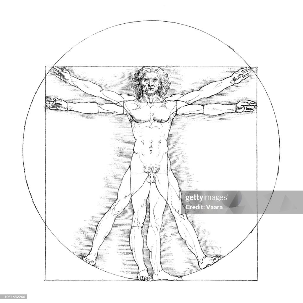 Vitruvian Man B&W