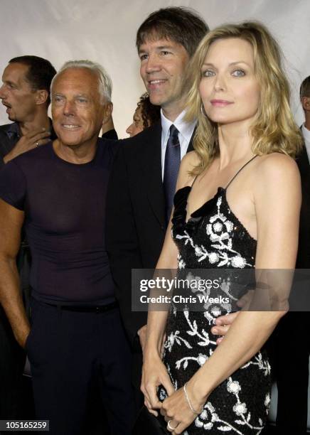 Giorgio Armani, David E. Kelley and Michelle Pfeiffer