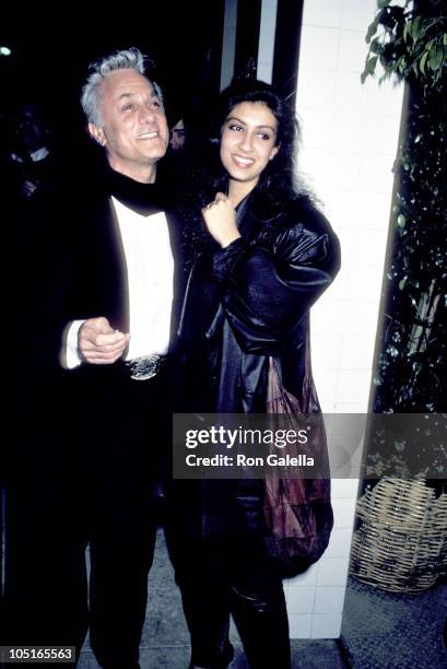 Tony Curtis and Alice Cox during Outside Nicky Blair Restaurant at Nicky Blair Restaurant in Los Angeles, California, United States.